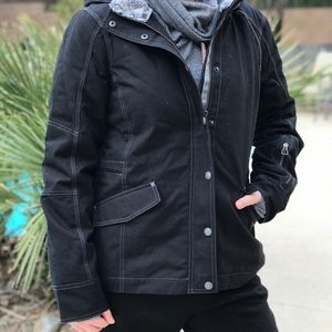 NWT Black Canvas Coat Warm And Stylish size Medium